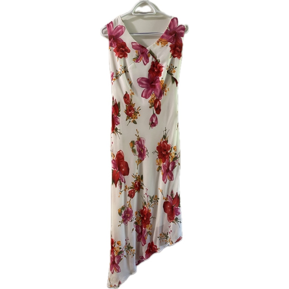 Vintage Floral Asymmetrical Slip Dress